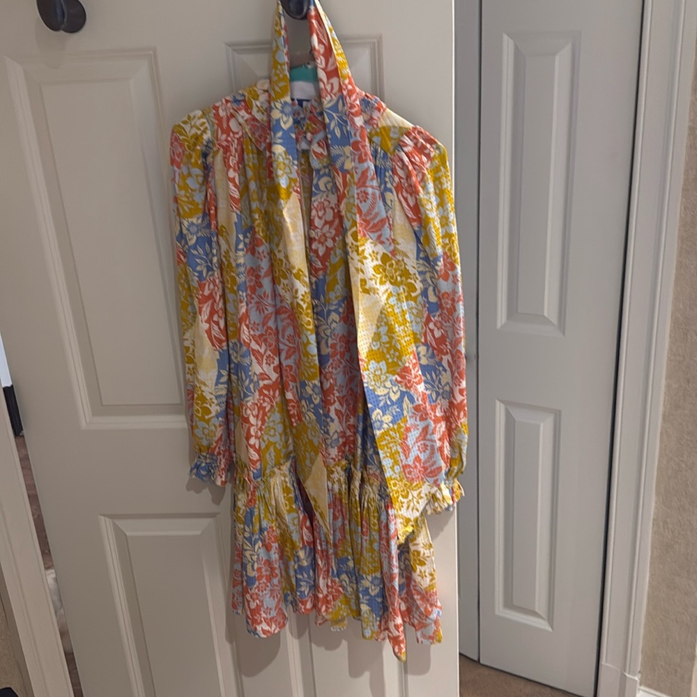 HUNTER BELL Floral Mini Dress - Yellow, Blue, Pink